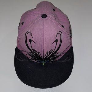 Grassroots Knew Conscious Purple Alien Pattern Flat Brim Hat